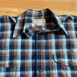 Filson Long Sleeve button up Size Small - Brown/Blue - lightweight-Seattle Fit